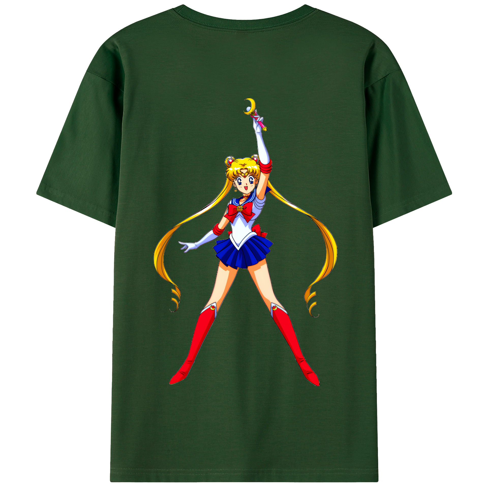 （画像用） 美少女戦士セーラームーン 月野 うさぎ つきの うさぎ Sailor Moon Tsukino Usagi 綿100％半袖Tシャツ（背面プリント）